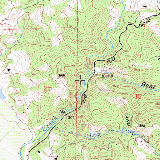 Topographic Map of Bear Canyon, CA