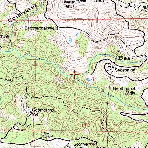 Topographic Map of Bear Canyon, CA