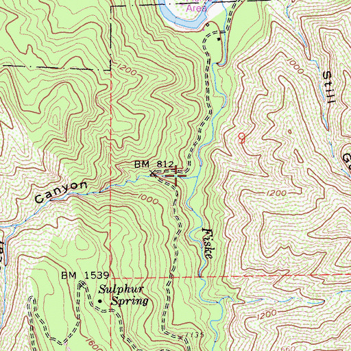 Topographic Map of Bear Canyon, CA