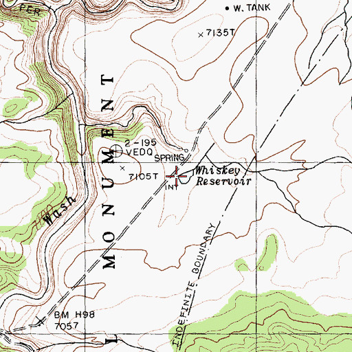 Topographic Map of Whiskey Reservoir, AZ