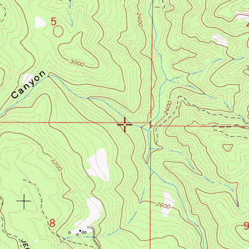 Topographic Map of Bear Canyon, CA