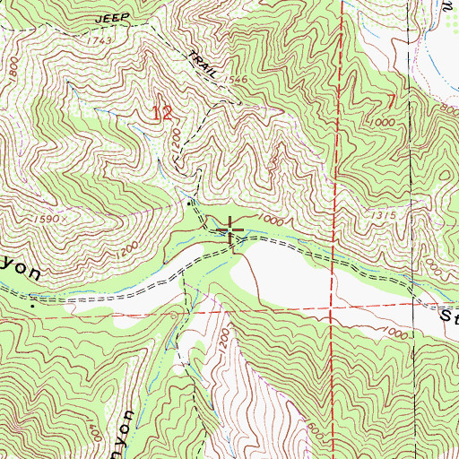 Topographic Map of Bear Canyon, CA