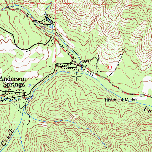 Topographic Map of Bear Canyon Creek, CA