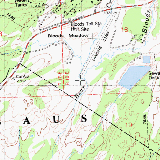 Topographic Map of Bear Creek, CA