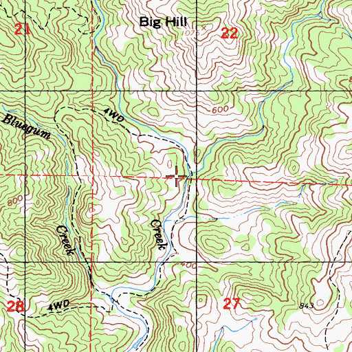 Topographic Map of Bear Creek, CA
