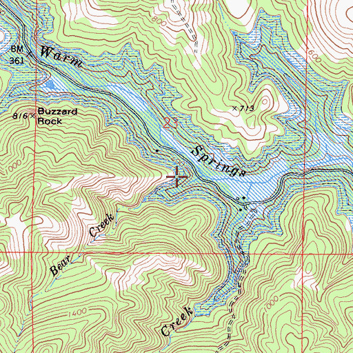 Topographic Map of Bear Creek, CA