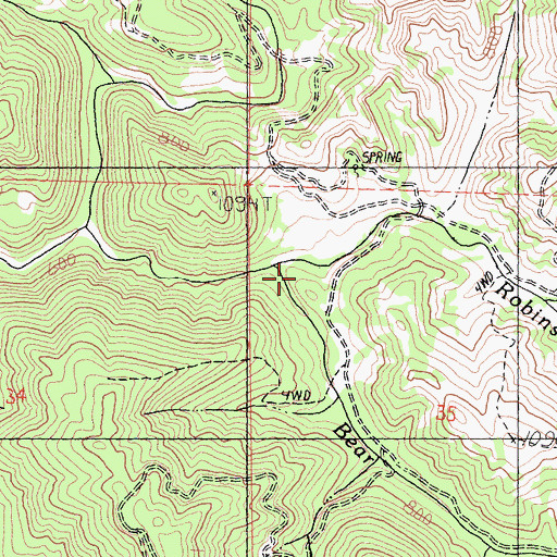 Topographic Map of Bear Creek, CA