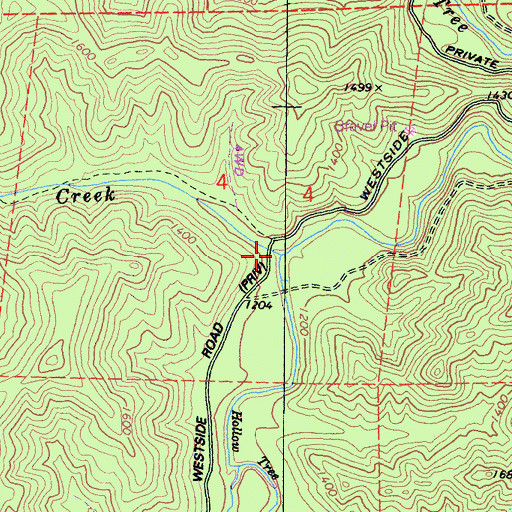 Topographic Map of Bear Creek, CA