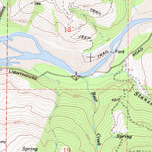 Topographic Map of Bear Creek, CA