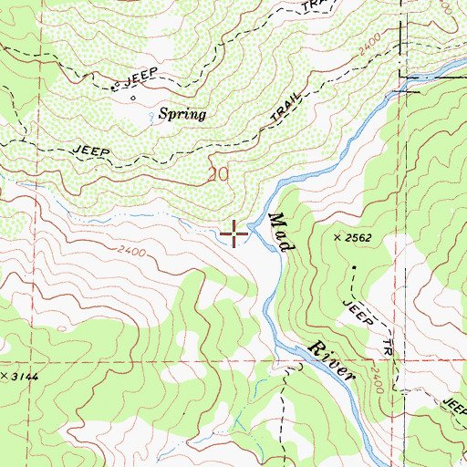 Topographic Map of Bear Creek, CA