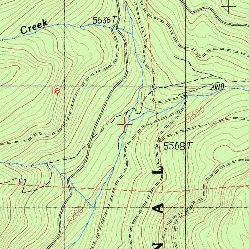 Topographic Map of Bear Creek, CA