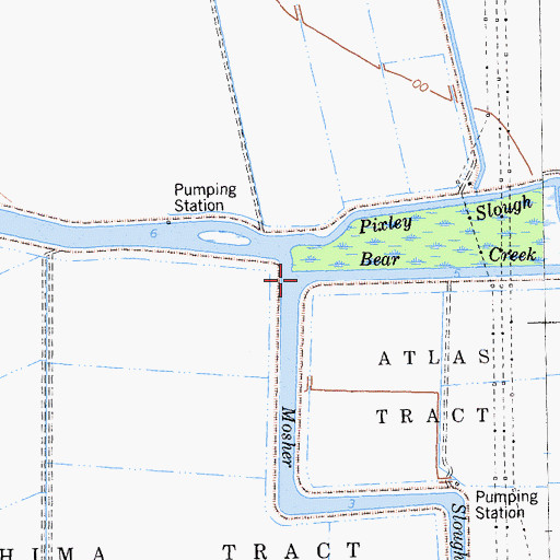 Topographic Map of Bear Creek, CA