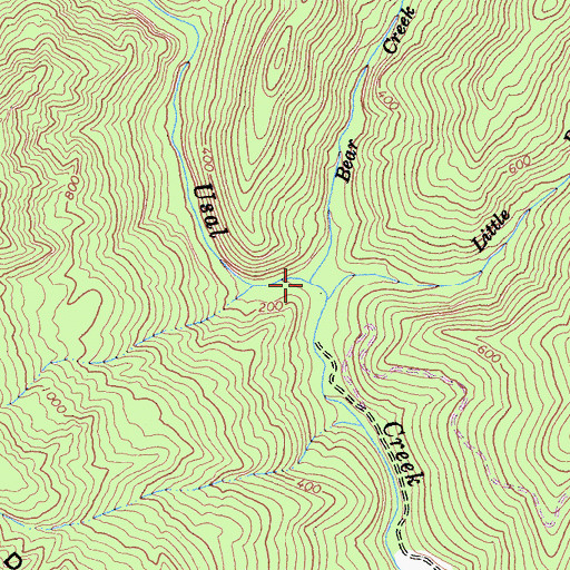 Topographic Map of Bear Creek, CA