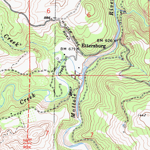 Topographic Map of Bear Creek, CA