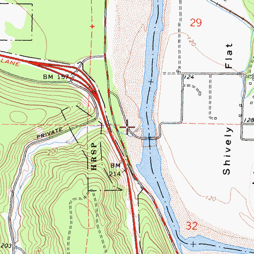 Topographic Map of Bear Creek, CA