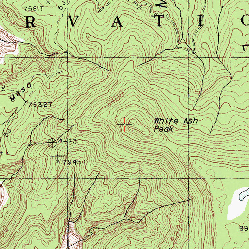 Topographic Map of White Ash Peak, AZ