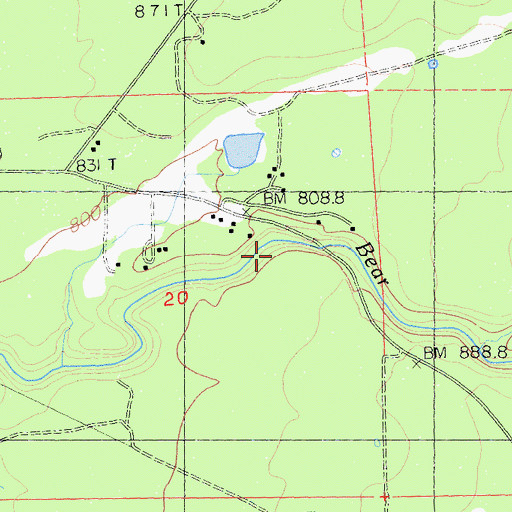 Topographic Map of Bear Creek Canyon, CA
