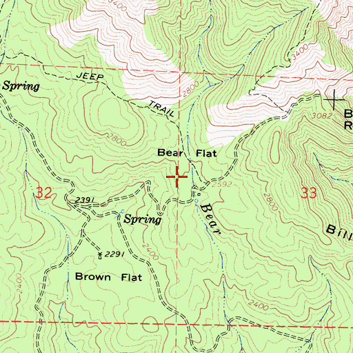Topographic Map of Bear Flat, CA