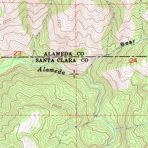 Topographic Map of Bear Gulch, CA