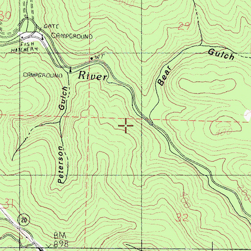 Topographic Map of Bear Gulch, CA