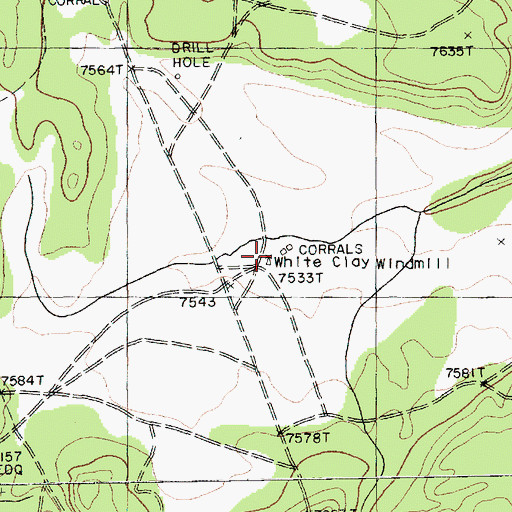 Topographic Map of White Clay Windmill, AZ