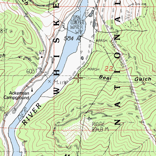 Topographic Map of Bear Gulch, CA