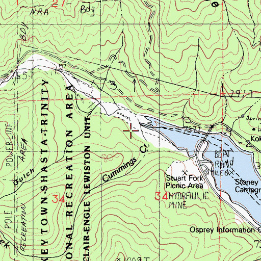 Topographic Map of Cummings Creek, CA