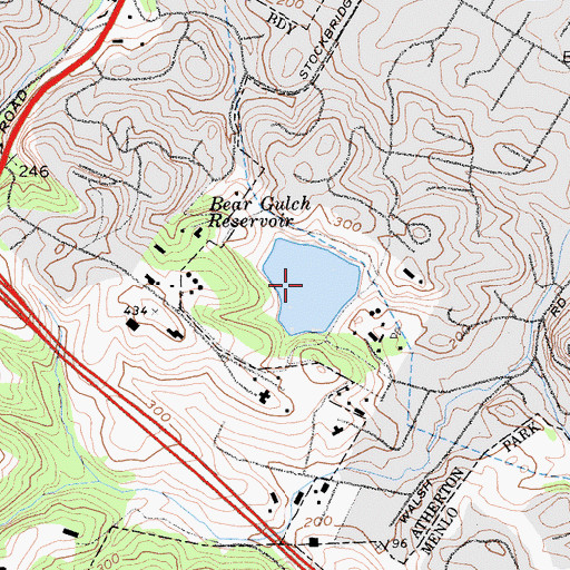 Topographic Map of Bear Gulch Reservoir, CA
