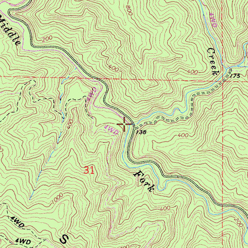 Topographic Map of Bear Haven Creek, CA