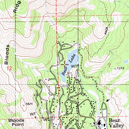 Topographic Map of Bear Lake, CA