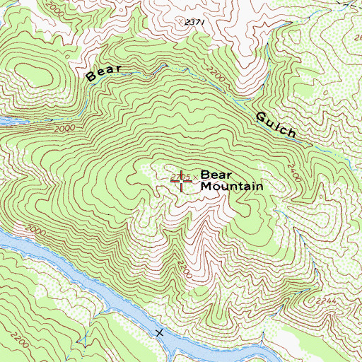 Topographic Map of Bear Mountain, CA