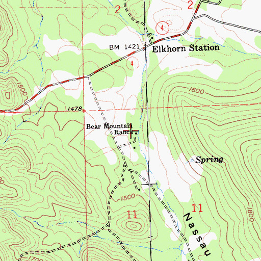 Topographic Map of Bear Mountain Ranch, CA