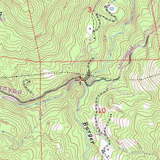 Topographic Map of Bear Pen Canyon, CA