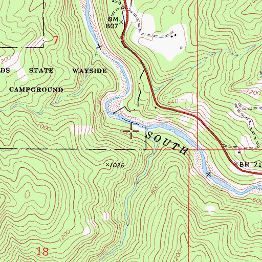 Topographic Map of Bear Pen Creek, CA