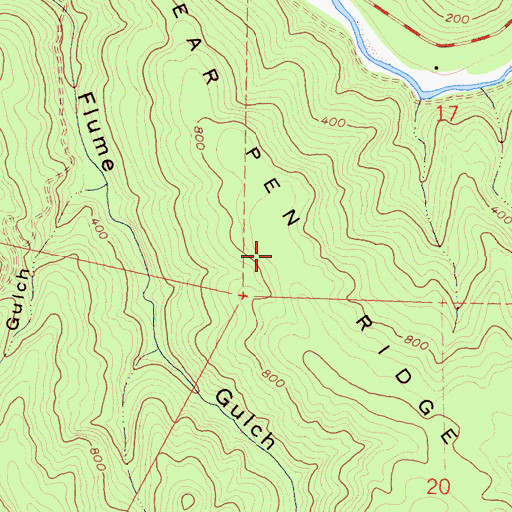 Topographic Map of Bear Pen Ridge, CA
