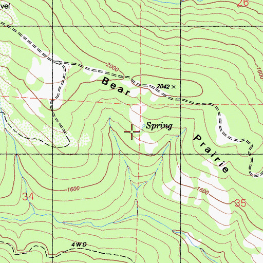 Topographic Map of Bear Prairie, CA