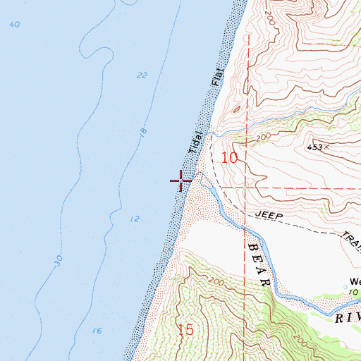 Topographic Map of Bear River, CA