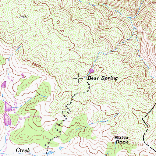 Topographic Map of Bear Spring, CA
