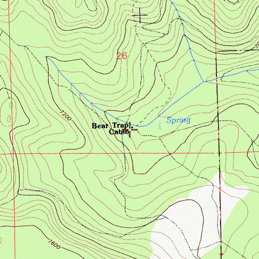 Topographic Map of Bear Trap Cabin, CA