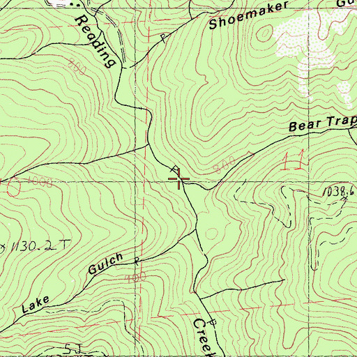 Topographic Map of Bear Trap Gulch, CA