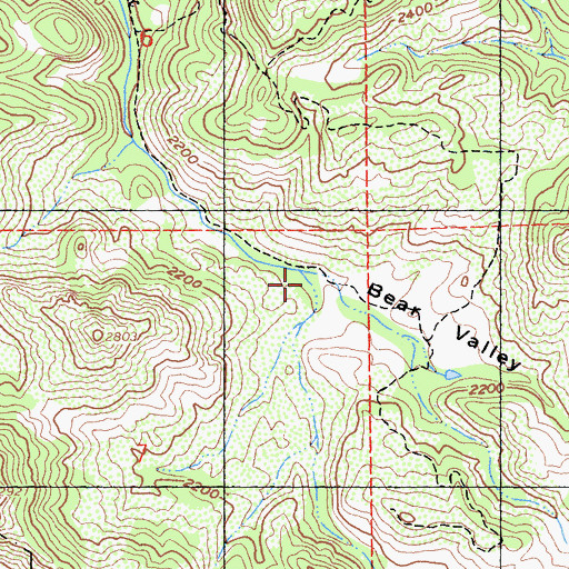 Topographic Map of Bear Valley, CA