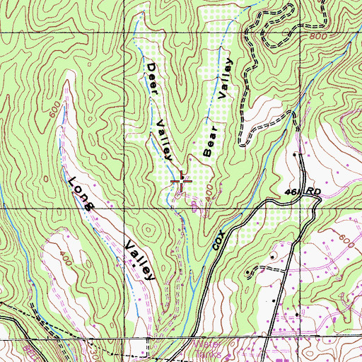 Topographic Map of Bear Valley, CA