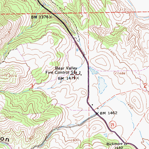 Topographic Map of Bear Valley Fire Control Station, CA