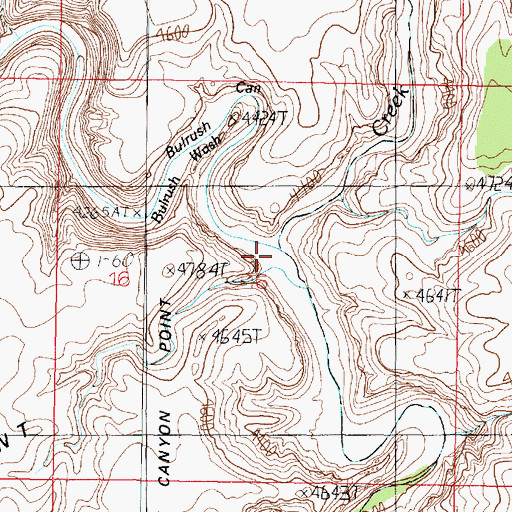 Topographic Map of Bulrush Canyon, AZ