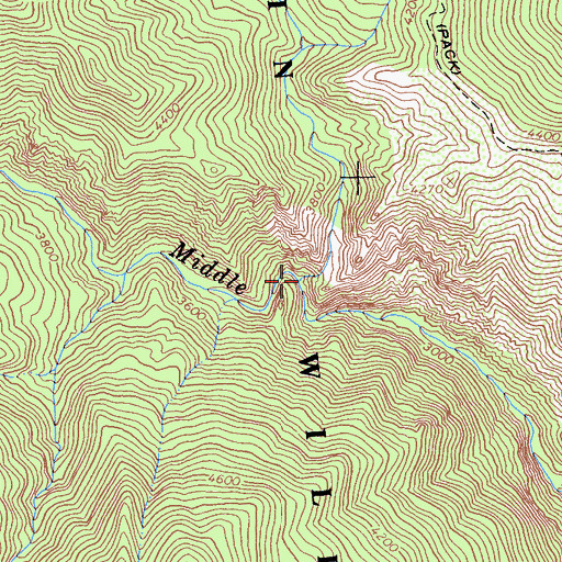 Topographic Map of Bear Wallow Creek, CA