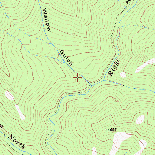 Topographic Map of Bear Wallow Gulch, CA