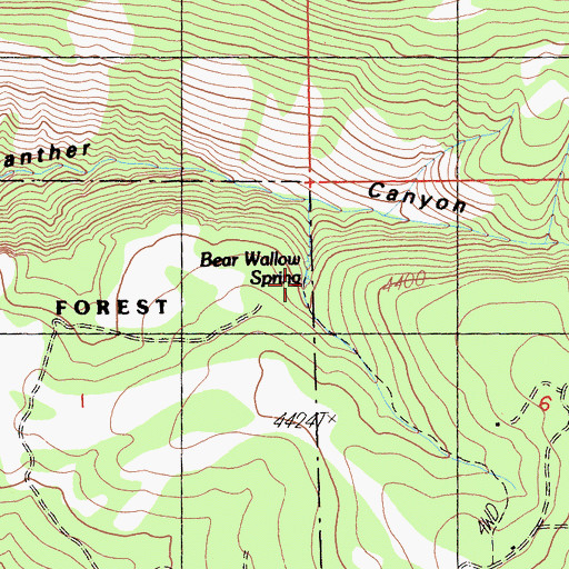 Topographic Map of Bear Wallow Spring, CA
