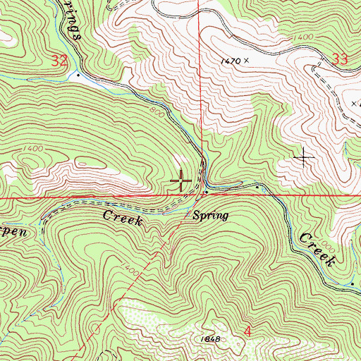 Topographic Map of Bearpen Creek, CA