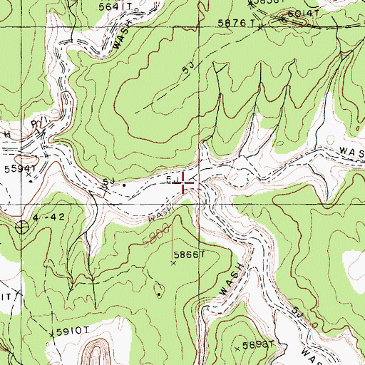 Topographic Map of White Rock Wash, AZ