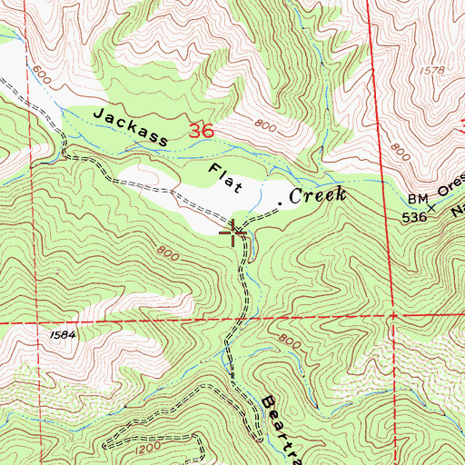 Topographic Map of Beartrap Canyon, CA